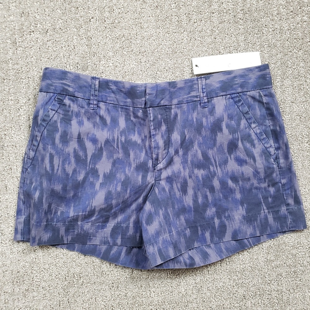 Calvin Klein Jeans Shorts Womens 10 Blue Ikat Print Chino Cotton NWT